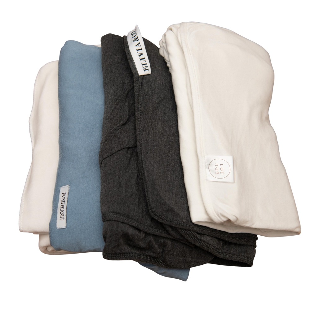 Posh Peanut Lou Lou Elivia & Co Toby Baby Swaddle Blanket Bundle 4pc Lot Bamboo
